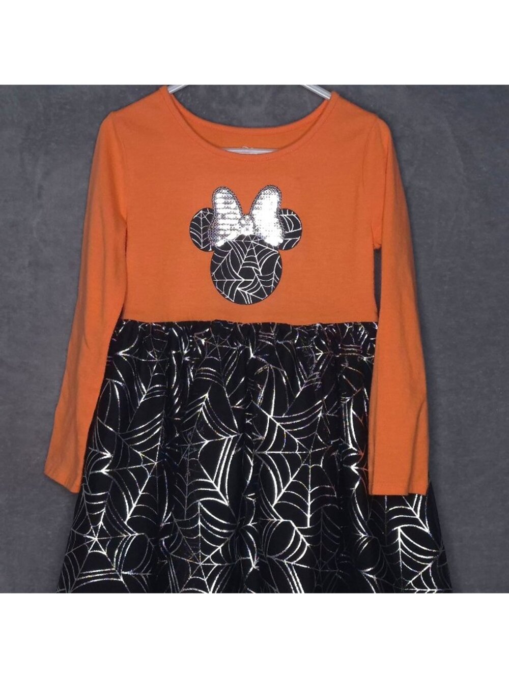 Disney Jumping Beans Girls 5T Halloween Dress Minnie Mouse & Spiderweb Design